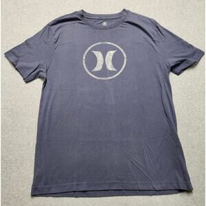 Hurley T Shirt Mens Medium Gray Logo Graphic Short Sleeve Cotton